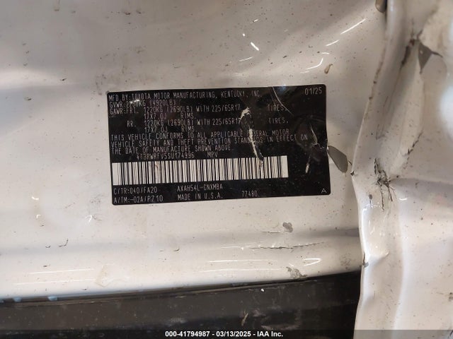 4T3RWRFV5SU174996 Toyota a25a-fxs
