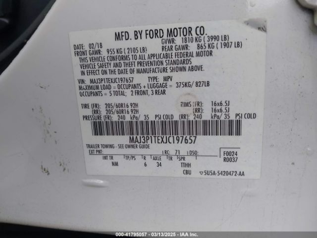 MAJ3P1TEXJC197657 Ford Ecosport Se