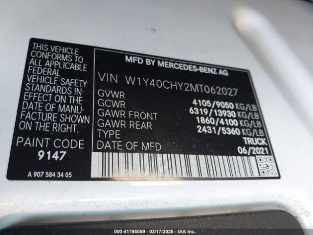 W1Y40CHY2MT062027 Mercedes-Benz Sprinter 2500 High Roof I4