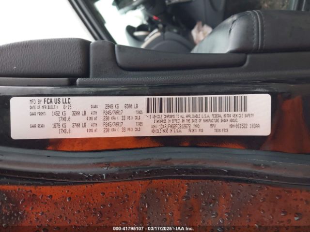 1C4RJFAG2FC912672 Jeep Grand Cherokee Laredo