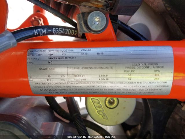 2020 KTM 790 VBKTR3400LM775117 Photo 9