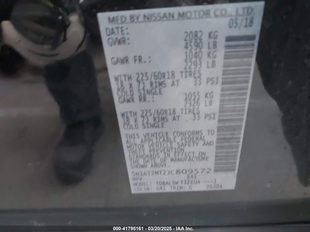 5N1AT2MT2JC809572 Nissan Rogue Sl