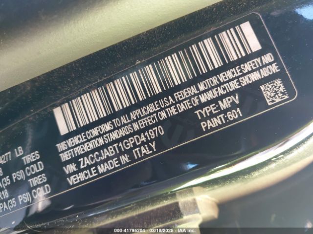 ZACCJABT1GPD41970 Jeep Renegade Latitude