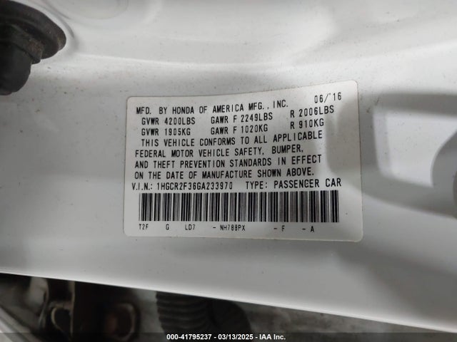1HGCR2F36GA233970 Honda ACCORD LX