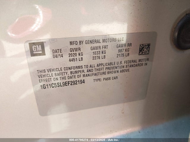 1G11C5SL9EF292194 Chevrolet MALIBU 1LT