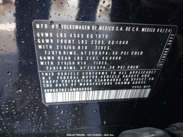 3VVSX7B21RM090850 Volkswagen Taos 1.5t Se