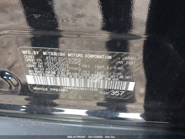 JA4ARUAU2MU018656 Mitsubishi Outlander Sport 2.0 Be Awc/2.0 Es Awc/2.0 Le Awc/2.0 Se Awc