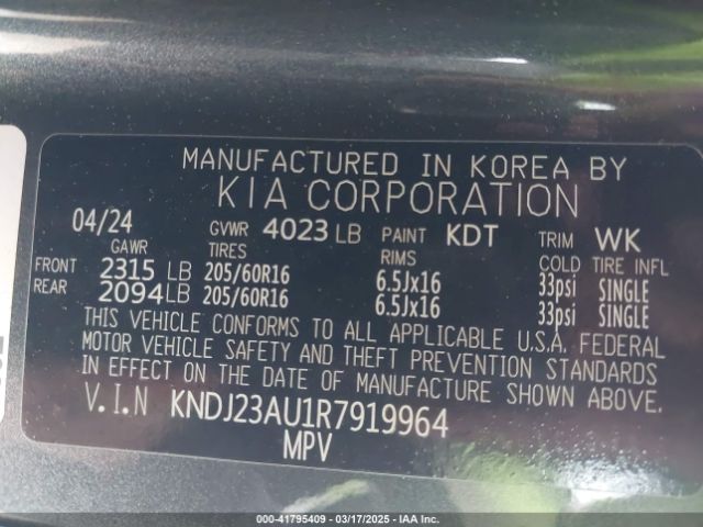 KNDJ23AU1R7919964 KIA SOUL LX