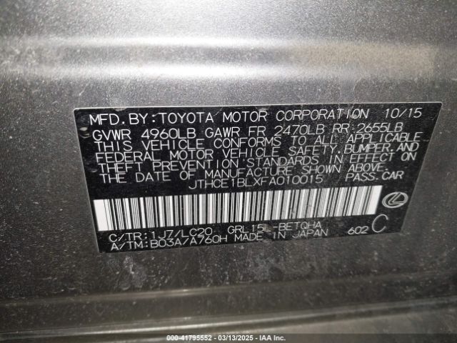 JTHCE1BLXFA010015 Lexus GS 350