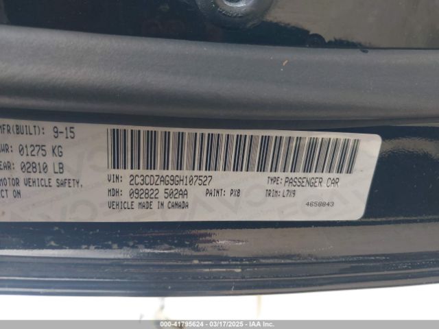 2C3CDZAG9GH107527 Dodge Challenger Sxt