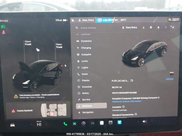 5YJ3E1EA6PF454285 Tesla Model 3 Rear-wheel Drive