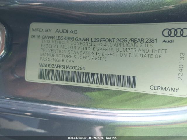 WAUD2AFR5HA000294 Audi A5 2.0t Sport