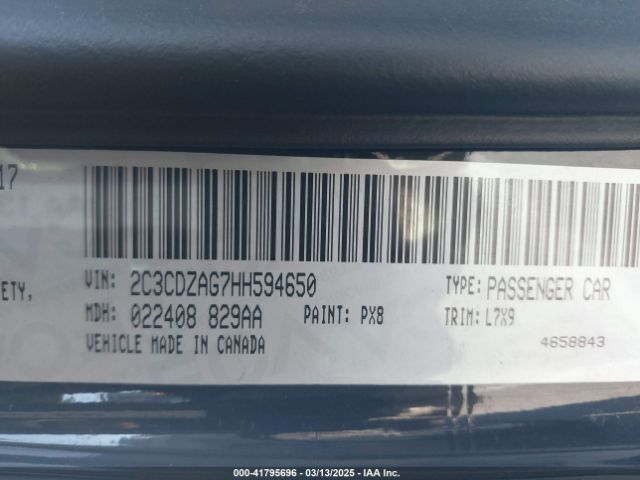 2017 DODGE CHALLENGER 2C3CDZAG7HH594650 Photo 8
