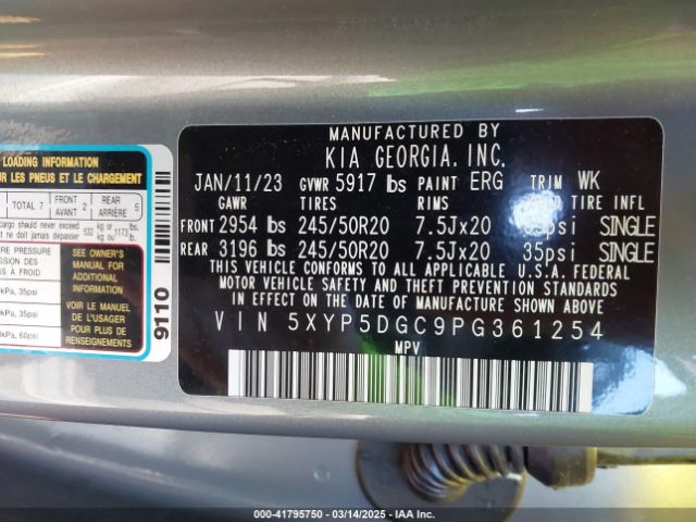 5XYP5DGC9PG361254 KIA Telluride Sx Prestige X-line