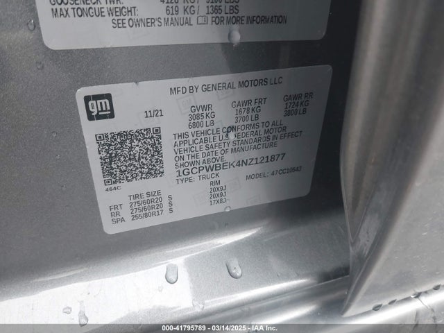 1GCPWBEK4NZ121877 Chevrolet Silverado 1500 Ltd 2wd  Short Bed Custom