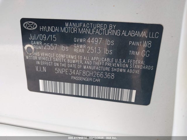 5NPE34AF8GH266368 Hyundai Sonata Sport