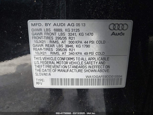 2013 AUDI Q7 WA1DGAFE9DD015594 Photo 8