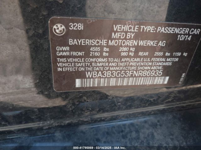 WBA3B3G53FNR86935 BMW 328i Xdrive