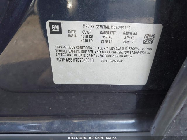 1G1PA5SH7E7348803 Chevrolet Cruze Ls Auto
