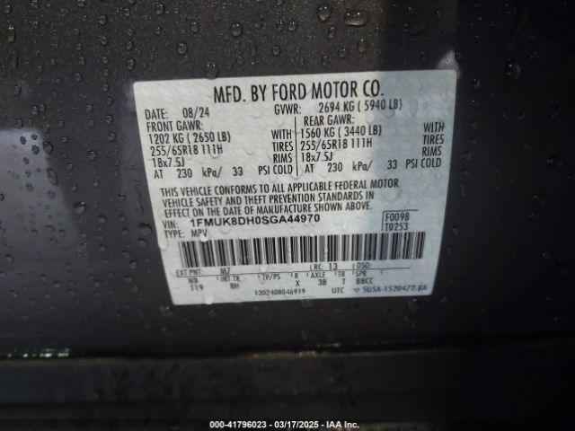 1FMUK8DH0SGA44970 Ford Explorer Active