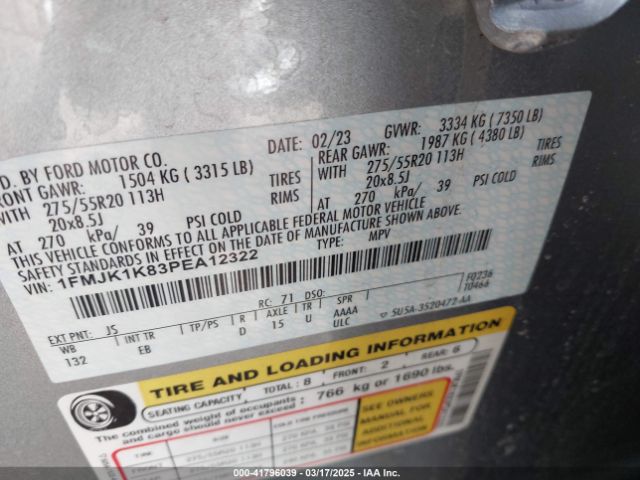 1FMJK1K83PEA12322 Ford Expedition Limited Max