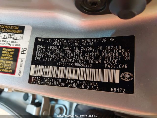 4T1BF1FK1HU696230 Toyota CAMRY LE