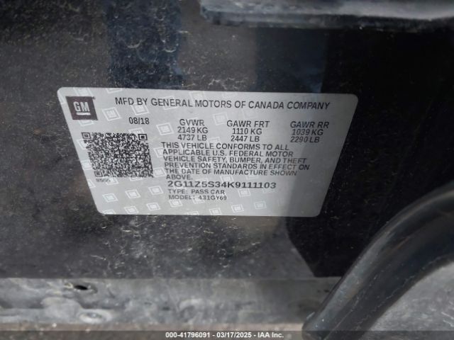 2G11Z5S34K9111103 Chevrolet IMPALA LT