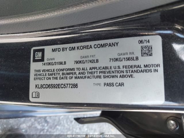 KL8CD6S92EC577286 Chevrolet Spark 1lt Auto