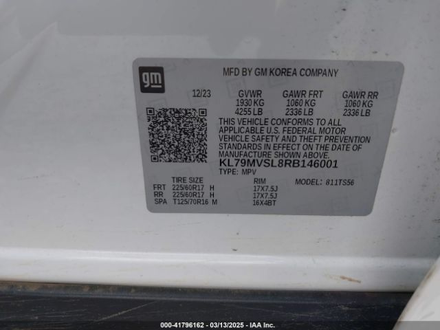 KL79MVSL8RB146001 Chevrolet Trailblazer Fwd Activ