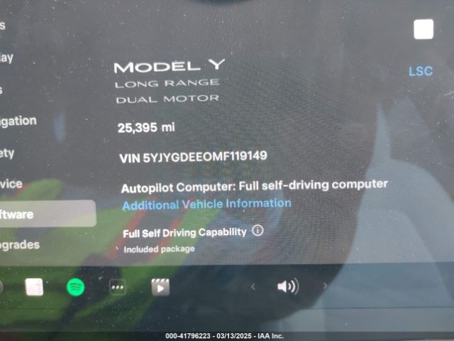 5YJYGDEE0MF119149 Tesla Model Y Long Range Dual Motor All-wheel Drive