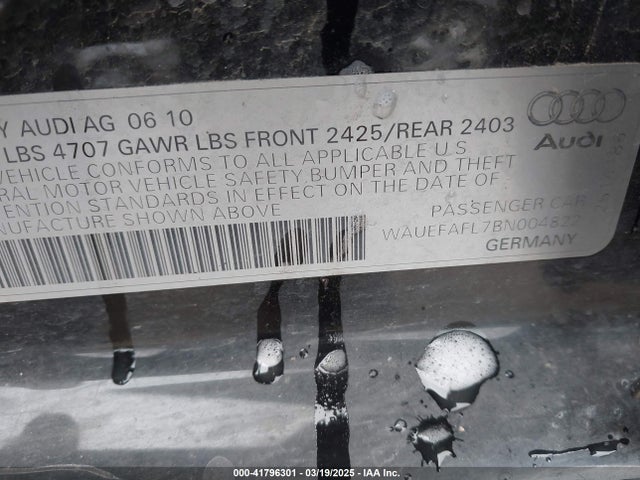 2011 AUDI A4 WAUEFAFL7BN004822 Photo 8