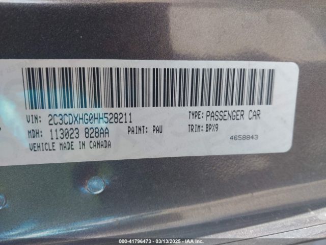 2C3CDXHG0HH528211 Dodge Charger Sxt Rwd