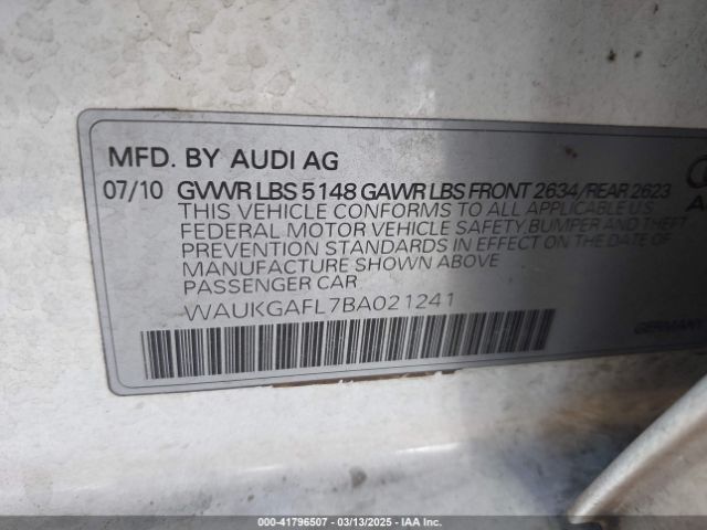 2011 AUDI S4 WAUKGAFL7BA021241 Photo 8