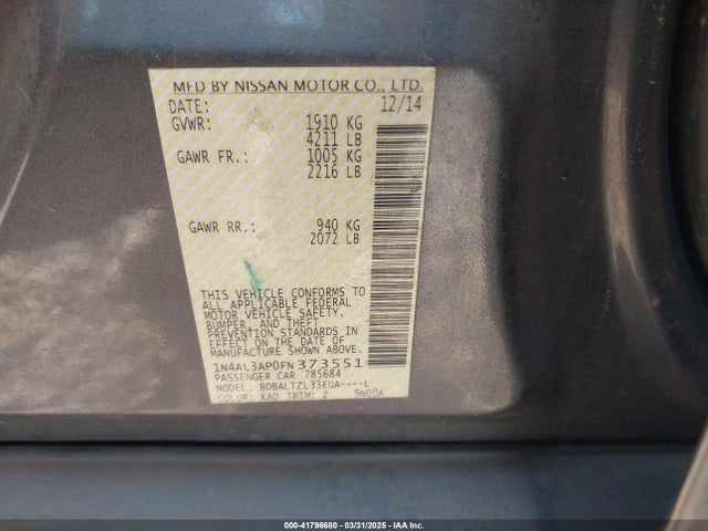 1N4AL3AP0FN373551 Nissan 2015