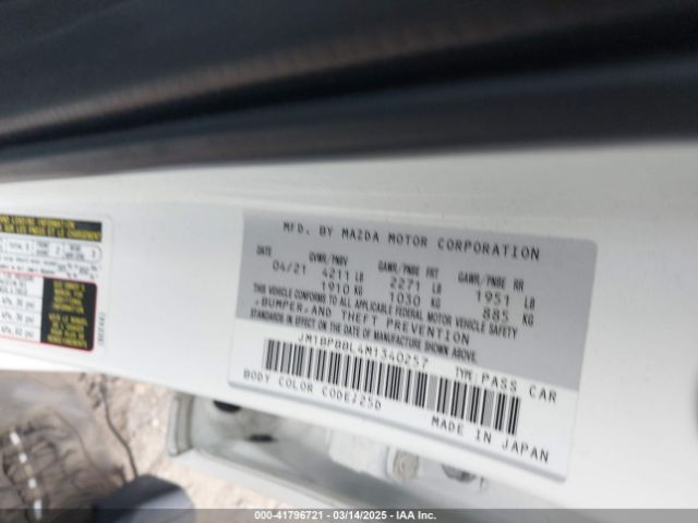JM1BPBBL4M1340257 Mazda Mazda3 Select