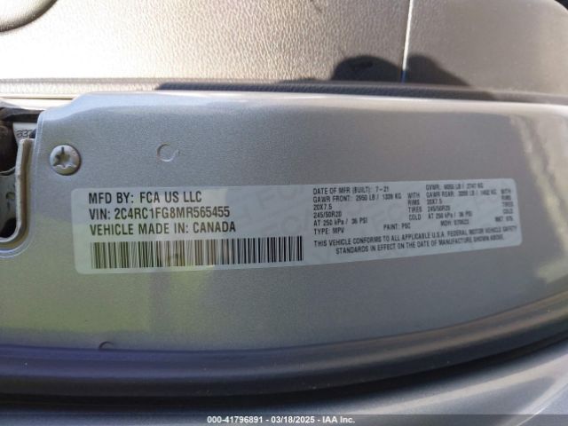 2021 CHRYSLER PACIFICA 2C4RC1FG8MR565455 Photo 8