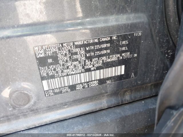 2T3E6RFV0MW006815 Toyota Rav4 Hybrid Xse