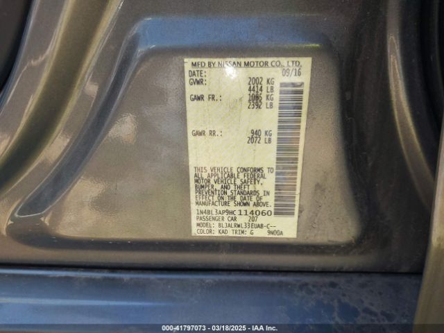1N4BL3AP9HC114060 Nissan Altima 3.5 Sl/3.5 Sr