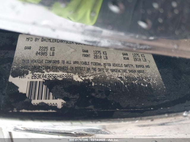 2006 Dodge Charger მანქანა იყიდება აუქციონზე, vin: 2B3KA43R56H469081, აუქციონის ნომერი: 41797096