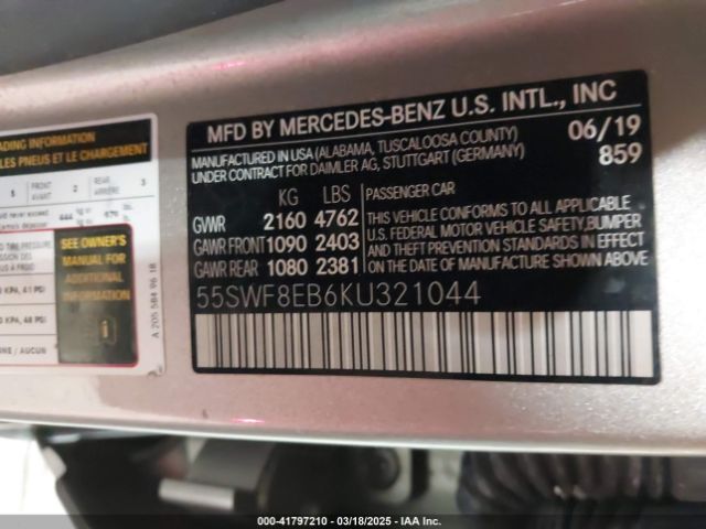 55SWF8EB6KU321044 Mercedes-Benz C 300 4matic