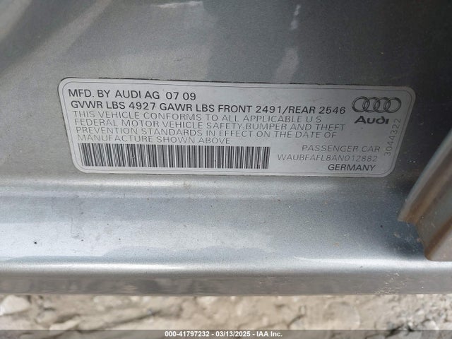2010 AUDI A4 WAUBFAFL8AN012882 Photo 8