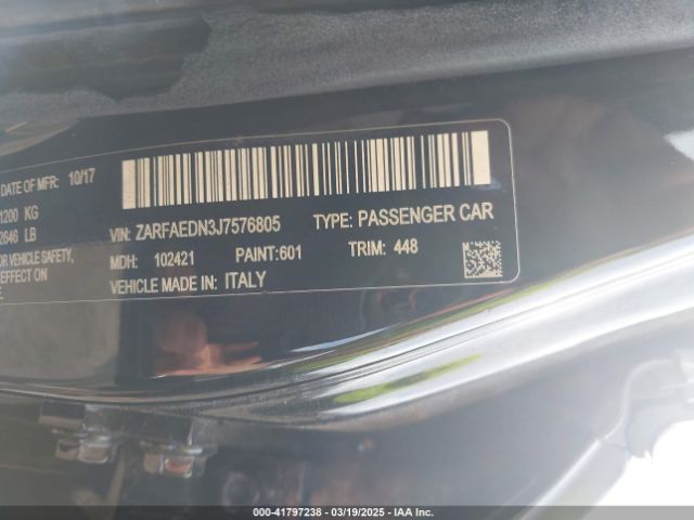 ZARFAEDN3J7576805 Alfa Romeo Giulia Awd