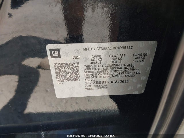 1G1ZB5STXJF242615 Chevrolet Malibu 1ls