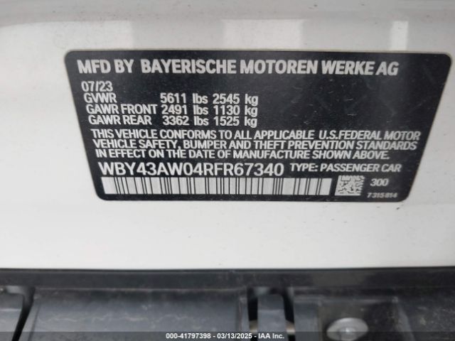 WBY43AW04RFR67340 BMW I4 Edrive35