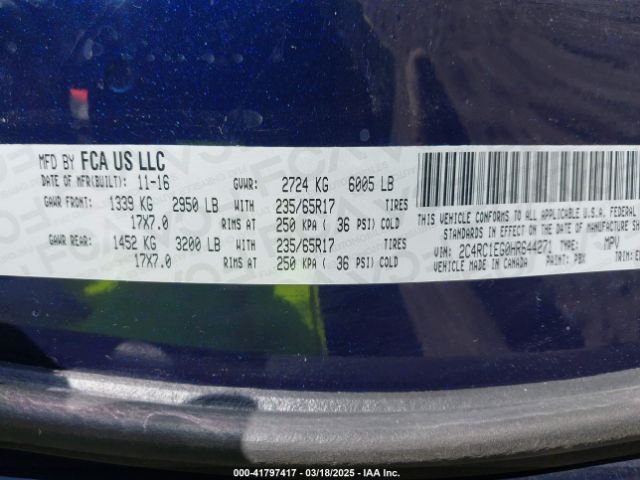 2C4RC1EG0HR644271 Chrysler Pacifica Touring-l Plus