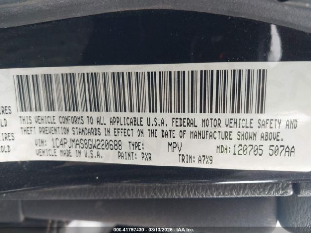 1C4PJMAS8GW220688 Jeep Cherokee Sport