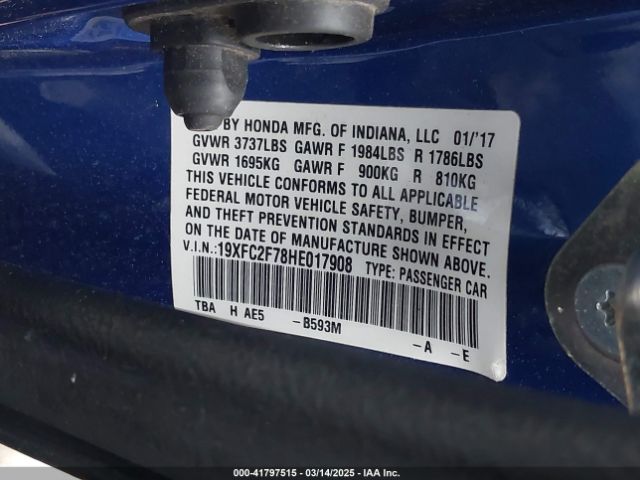19XFC2F78HE017908 Honda k20c2