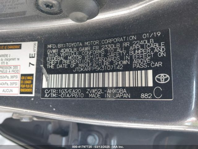JTDKARFP5K3107142 Toyota Prius Prime Advanced