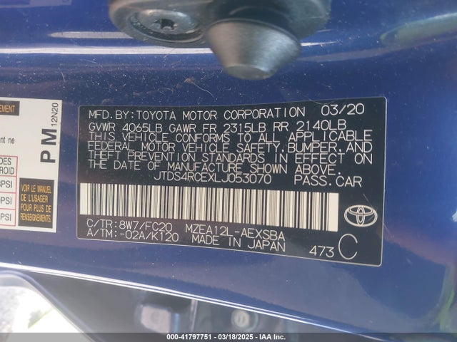 JTDS4RCEXLJ053070 Toyota COROLLA SE