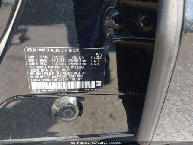 3CZRU5H34MM726934 Honda Hr-v 2wd Lx
